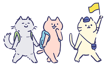案内している猫のイラスト