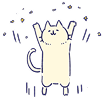 喜ぶ猫の様子
