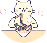 猫がご飯を食べている様子