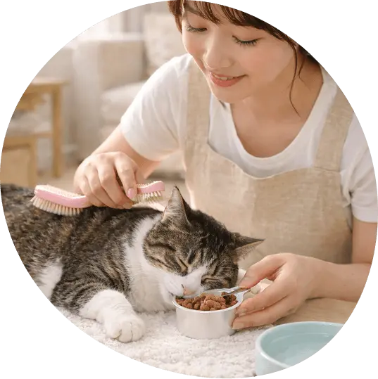 スタッフがお世話している様子