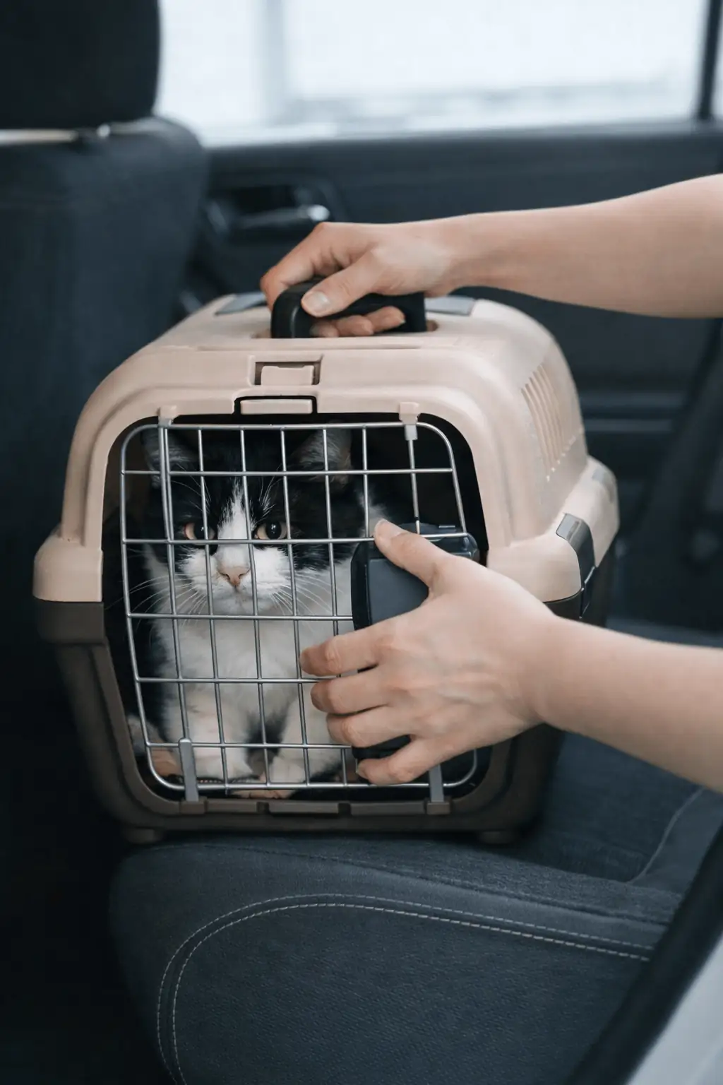 搬送される猫の写真